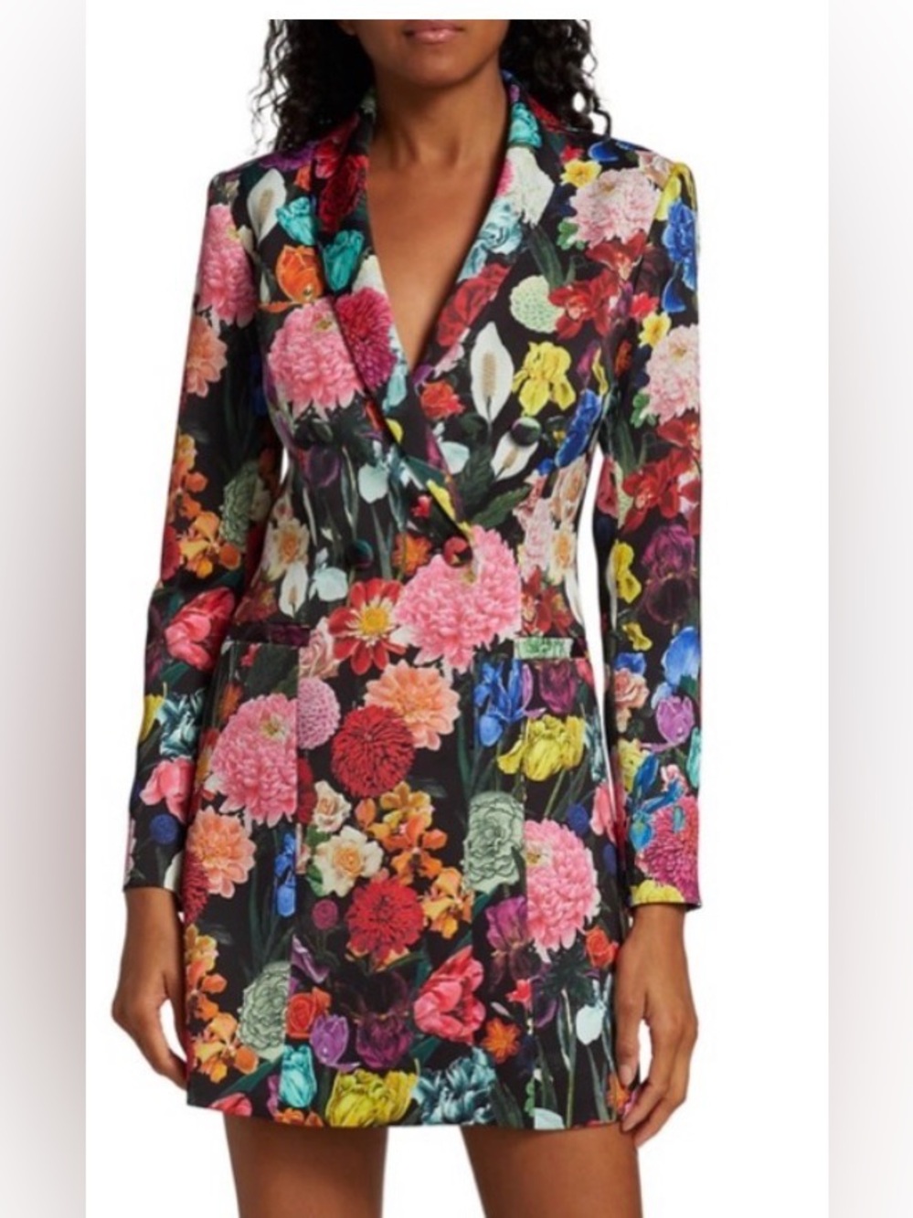 Alice + Olivia Latoya Floral Double-Breasted Blazer Dress Size 6